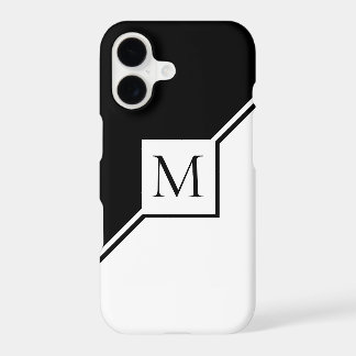 Modern black and white geometric monogram