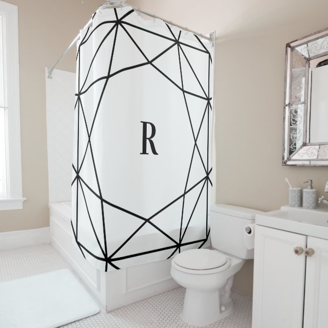 Modern Black and White Geometric | Monogram (In Situ)