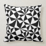 Modern Black And White Geometric Pattern Throw Pillow<br><div class="desc">Elegant modern trendy black and white geometric pattern</div>