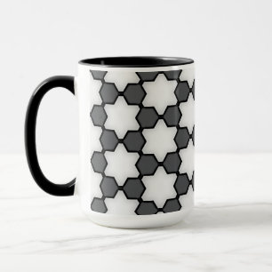 Modern Black and White Geometric Star Coffee Mug