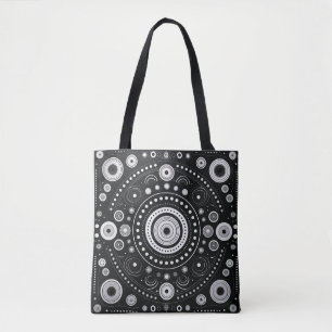 Modern Black and White Geometric Tote Bag