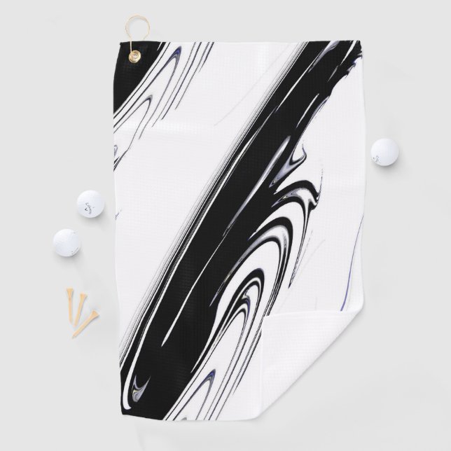 Modern Black and White Golf Towel (InSitu)