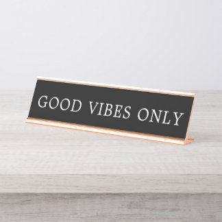 Modern Black and White Good Vibes Only Sign