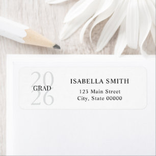 Modern Black and White Graduation Return Address