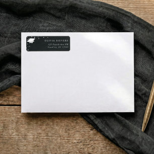 Modern Black and White Graduation Return Address