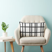 Modern black and white grid pattern lumbar pillow (Chair)