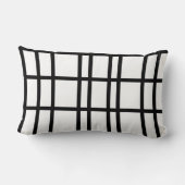 Modern black and white grid pattern lumbar pillow (Back)