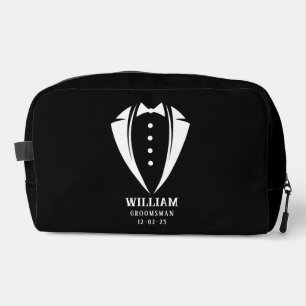 Modern Black and White Groomsman Gift Dopp Kit