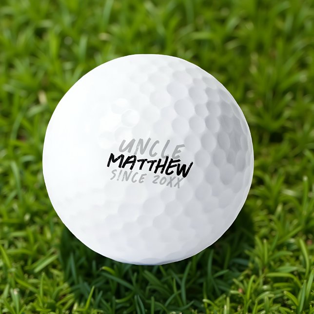 Modern Black and White Grunge For The Cool Uncle Golf Balls (Creator Uploaded)