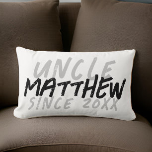 Modern Black and White Grunge For The Cool Uncle Lumbar Pillow