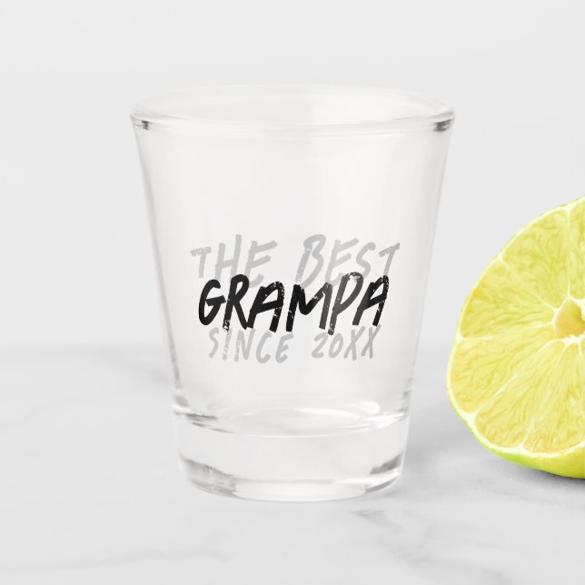 Modern Black and White Grunge The Best Grampa Shot Glass (Front)