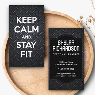 Modern Black and White   Gym and Fitness Trainer Business Card