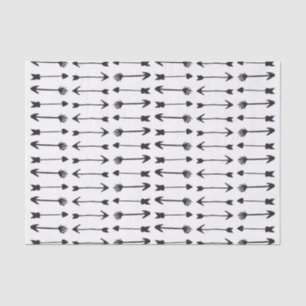 Modern Black and White Hand Drawn Arrows Tissue Paper