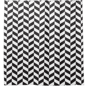 Modern Black and White Herringbone Pattern
