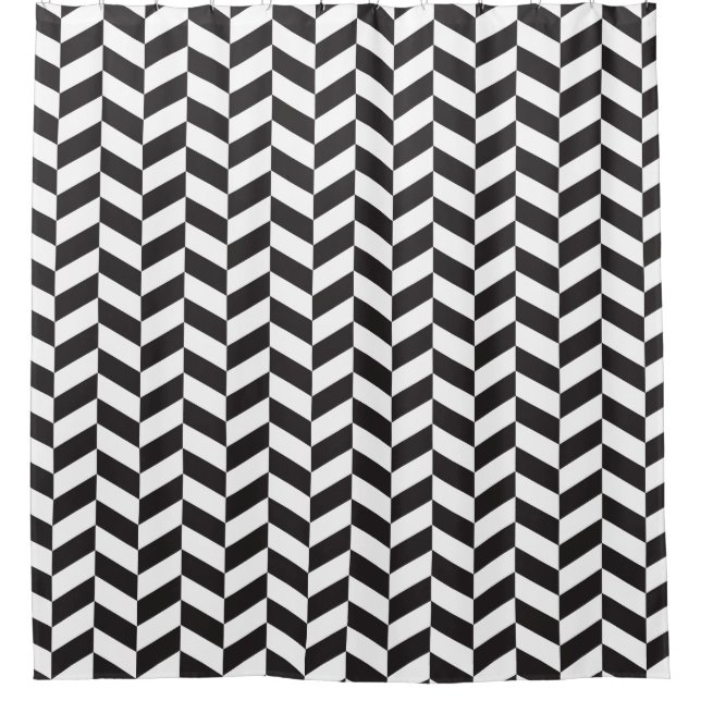 Modern Black and White Herringbone Pattern (Front)