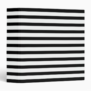 Modern black and white horizontal stripes pattern binder