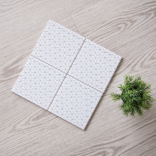 Modern Black and White Isometric Pattern  Tile