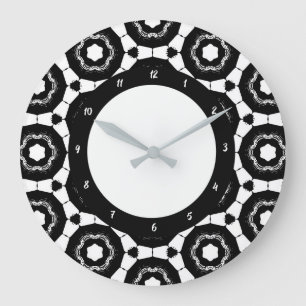 Modern Black and White  Large Clock