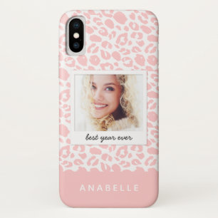 Modern black and white leopard print vintage photo Case-Mate iPhone case