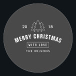 Modern Black and White Logo Christmas Classic Round Sticker<br><div class="desc">Modern Black and White Logo Christmas Classic Round Sticker Can be fully customized to suit your needs. © Gorjo Designs. Made for you via the Zazzle platform. // Looking for matching items? Other stationery from the set available in the ‘collections’ section of my store. // Need help customizing your design?...</div>