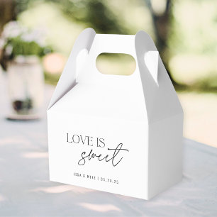 Modern Black and White Love is Sweet Wedding Favor Box