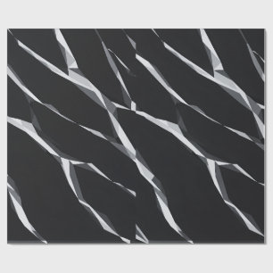 Modern Black and White Marble Liquid Ribbon Wrappi Wrapping Paper