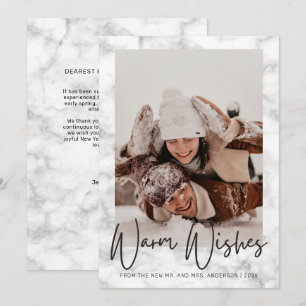 Modern Black and White Marble Mr and Mrs Christmas Holiday Card