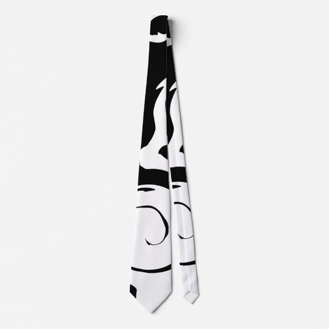 Modern Black and White marble swirl Tie (Front)