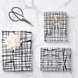 Modern Black and White Mesh Fenced Design Wrapping Paper Sheet<br><div class="desc">The customizable gift wrap showcases a sleek black and white line art design with a modern, minimalist pattern. Perfect for various occasions like birthdays, housewarming gifts for new homeowners, retirement celebrations, and more, its captivating mesh-fence style adds an elegant touch to your gifting. © Wafa Y. Dahdal - All Rights...</div>