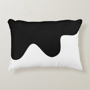 Modern Black and White Minimal Abstract art Accent Pillow