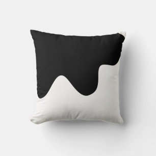 Modern Black and White Minimal Abstract art Throw Pillow