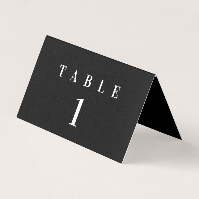 Modern Black And White Minimal Event Place Card (Front)