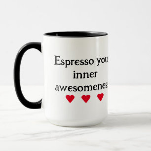 modern black and white minimal script typography mug
