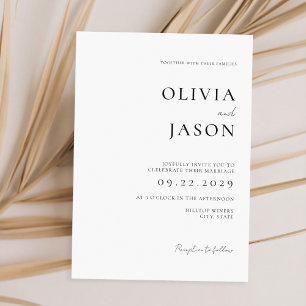 Modern Black and White Minimal Wedding Invitation