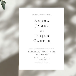 Modern Black and White Minimal Wedding Invitation