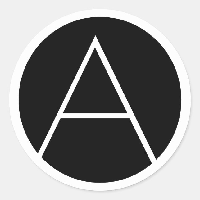 Modern Black And White Minimalist Monogram Letter  Classic Round Sticker (Front)