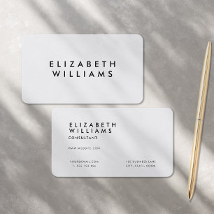 Modern Black and White Minimalist Professional Business Card