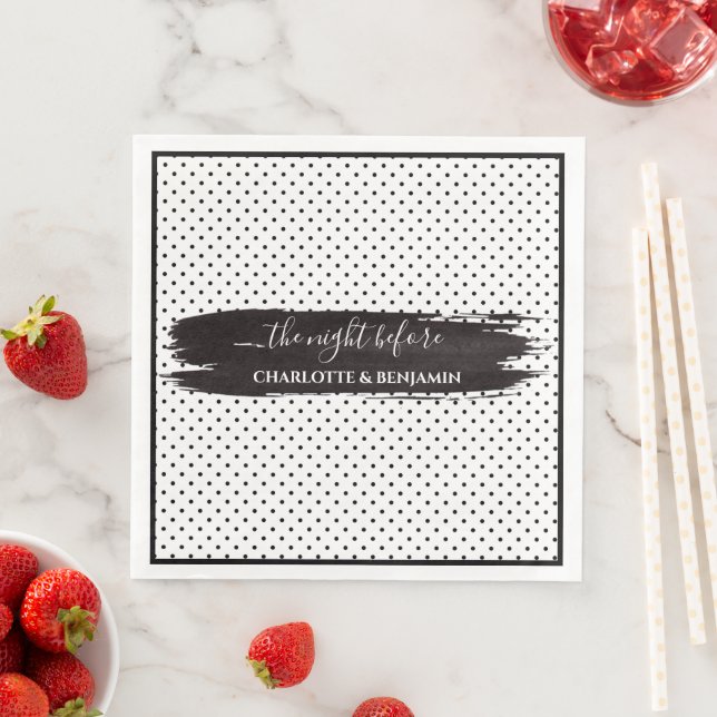 Modern Black and White Minimalist Rehearsal  Napkin (Insitu)