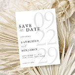 Modern Black and White Minimalist Wedding Save The Date<br><div class="desc">Easily personalize your wedding save the date cards with this editable template. Features minimal elegant typography design in black and white colour.</div>