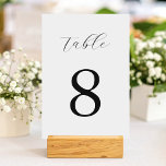 Modern Black and White Minimalist Wedding  Table Number<br><div class="desc">Create your own personalized wedding table number featuring modern minimalist typography in black and white colour.</div>