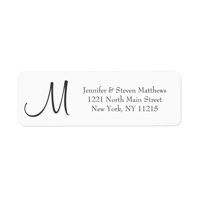 Modern Black and White Monogram Names (Front)
