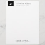 Modern Black And White Monogram Simple Template Letterhead<br><div class="desc">Elegant Modern Black And White Monogram Simple Template Letterhead.</div>