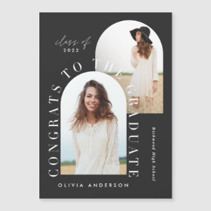 Modern black and white multi photo arch graduation