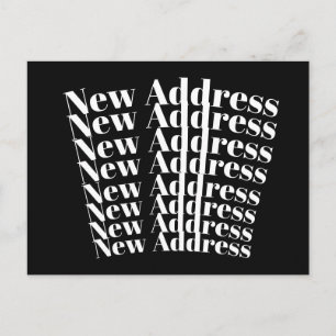 Modern Black And White New Address Announcement Postcard