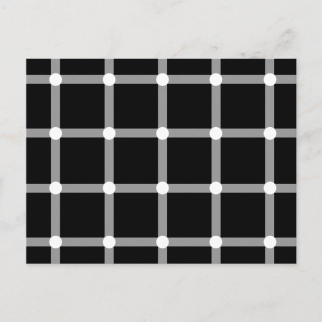 Modern Black and White Optical Illusion Postcard (Front)