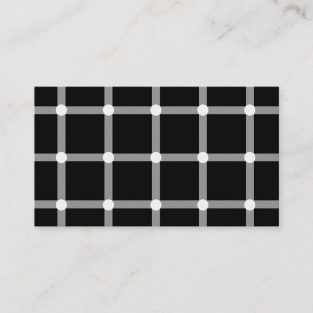 Modern Black and White Optical Pattern Business Card (Front)