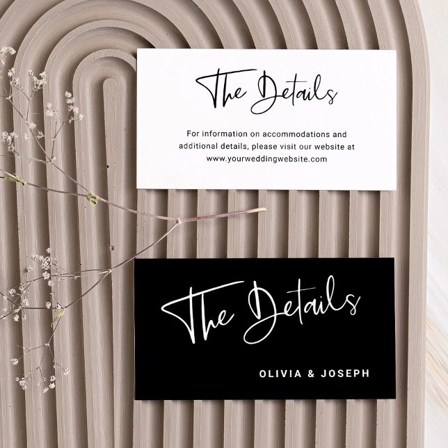 Modern Black and White Overlay | Wedding Details Enclosure Card (Creator Uploaded)