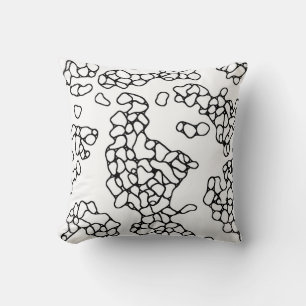 Modern Black and White Pattern Throw Pillow