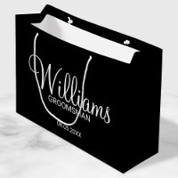 Modern Black and White Personalized Groomsman
