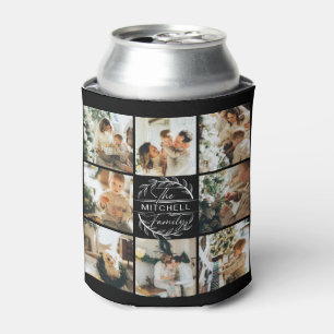 Modern Black and White Photo Collage Keepsake Can Cooler